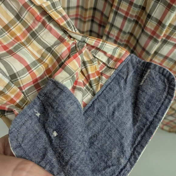 Banana Republic Beige Plaid Casual Button Down Shirt - Picture 3 of 5